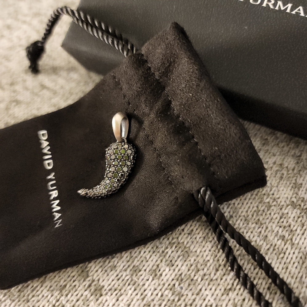 David Yurman Lion Claw Pendant Amulet with Black Diamonds
